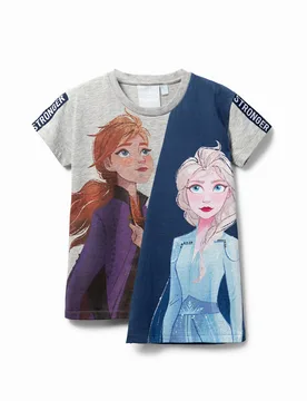 T-shirt asymétrique « Frozen 2 » BLACK 5/6 female - Desigual - FashionsVida