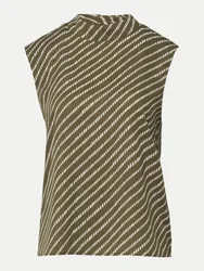 Chiffon-Bluse mit Schulterpolster Braun 36