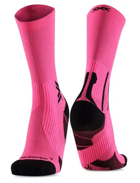 Calzini Run Perform Crew Fluo Pink / Black EU 45-47