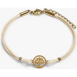 Pulsera de cordón de acero inoxidable con abalorio de árbol