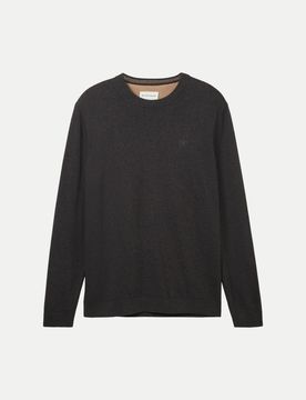 Basic Strickpullover Schwarz L