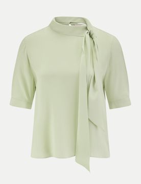 Blusenshirt mit Schleifenkragen Grün 36