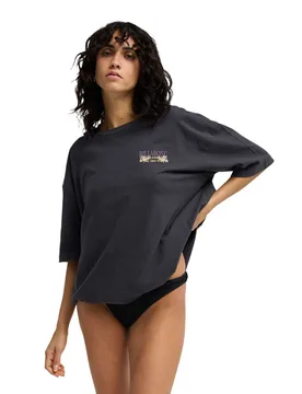 Floral Rocker Jersey Oversized T-Shirt Black Mix female - Billabong - FashionsVida