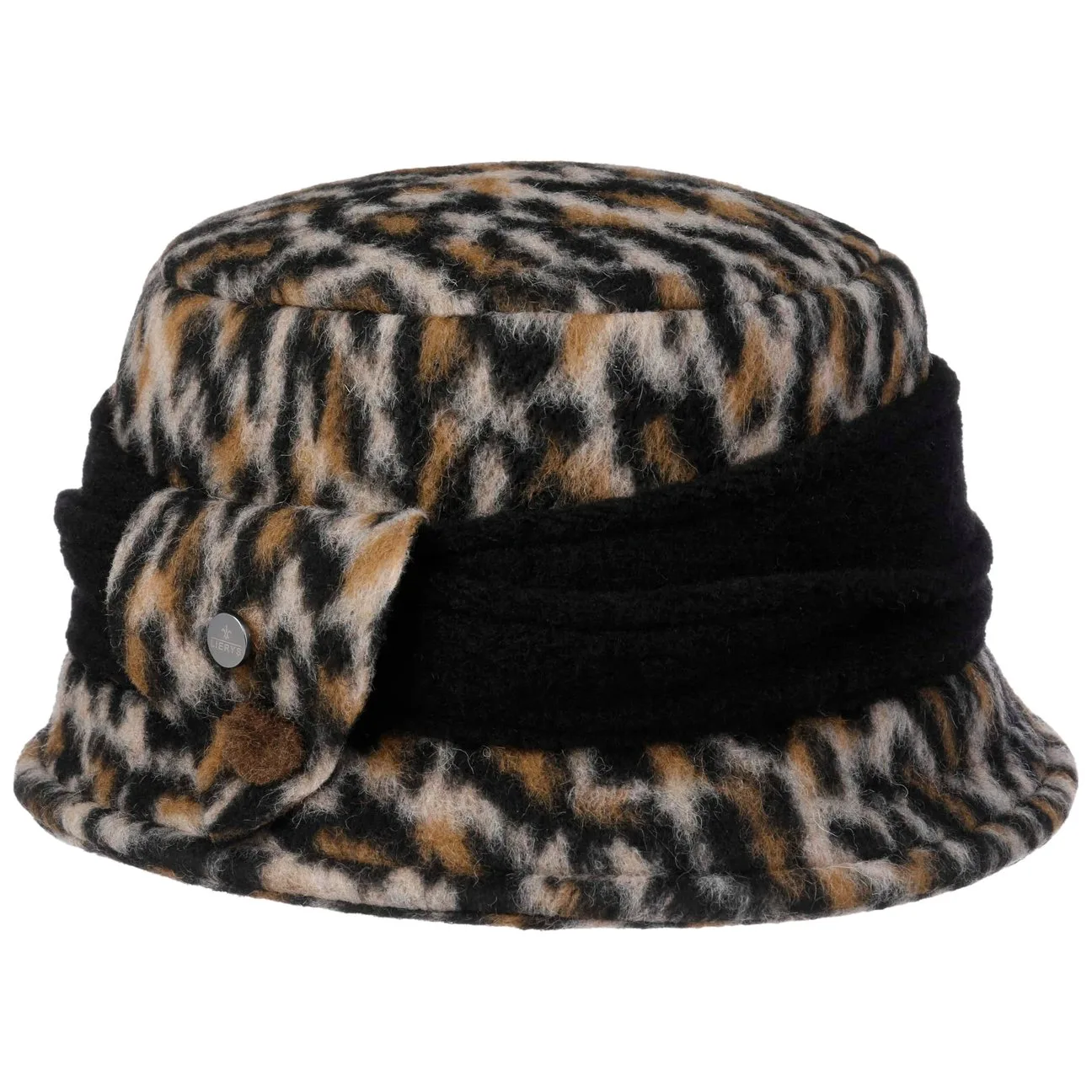 Leo-Chic Wool Hat by - black-beige - Damen - Size: One Size - Lierys - FashionsVida