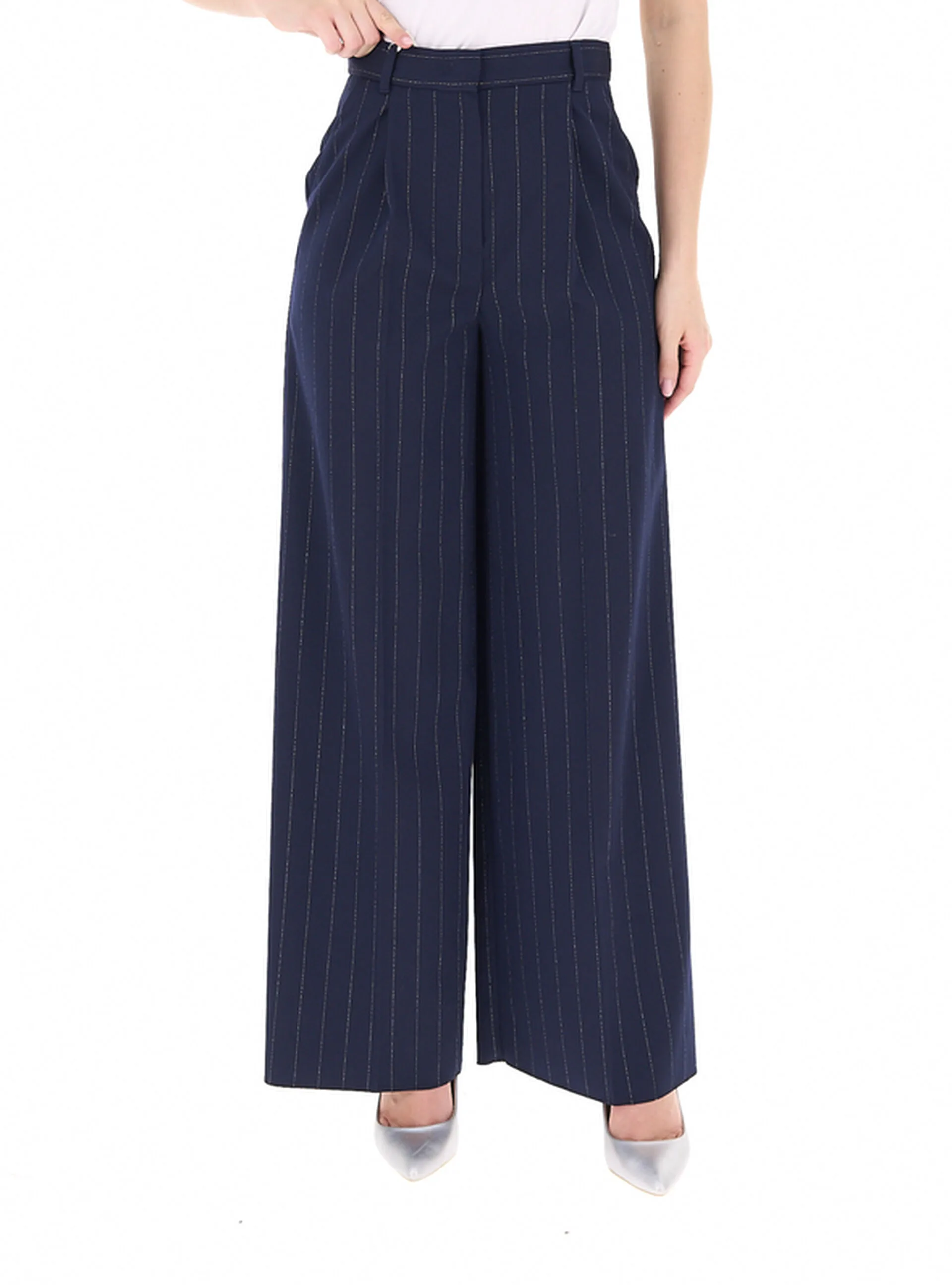 Pantalone a palazzo BLU NAVY 38 - EMME MARELLA - FashionsVida