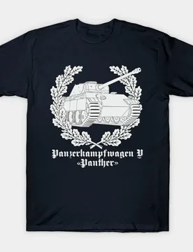 Wehrmacht Pz-V Panther Tank and A Wreath of Oak Leaves T-Shirt 100% Cotton O-Neck Short Sleeve Casual Mens T-shirt Size S-3XL - Aliexpress - FashionsVida