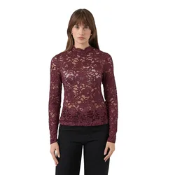 Blusa A Maniche Lunghe Lacey Lace Top Port Royale XS