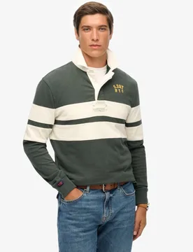 Superdry Herren Vintage Athletic Stripe Rugby-shirt Green - Größe: M - 74.99 - FashionsVida