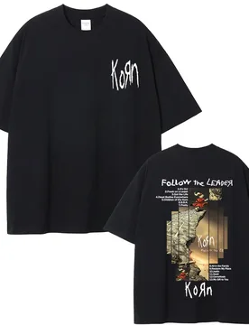 Rock Band Korn Follow The Leader Album Graphic T-shirt Men Women Casual Oversized T Shirts Male Vintage Alternative Metal Tshirt - Aliexpress - FashionsVida