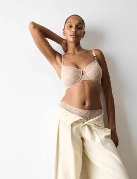 Silk & Lace Wired Minimiser Bra C-G Light Beige female - Autograph - FashionsVida
