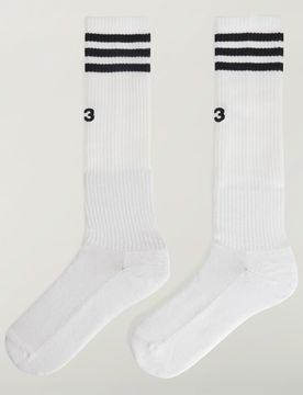Y-3 STRIPES HIGH SOCKS 43-45 White