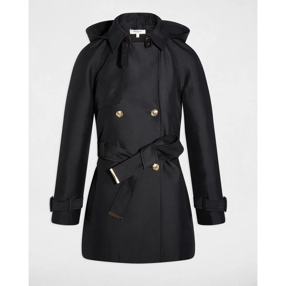 Gabardina de mujer midi con capucha - Morgan - FashionsVida