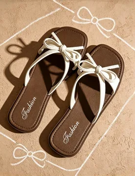 Sandalias planas para mujer, nuevos zapatos de moda para el verano, sandalias blancas con mariposa [corren 2 tallas talla grande pequeñas], chanclas - Shein - FashionsVida