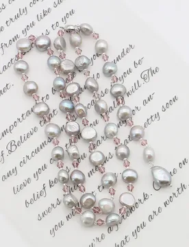 Creative Exquisite Necklace Natural Irregular Silver-color Bi-flat Pearls Horizontal Hole Glass Crystal Tassels Jewelry Gift - Aliexpress - FashionsVida