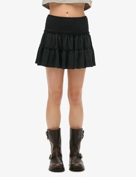 Superdry Damen Gestufter Jersey-minirock Schwarz - Größe: 44