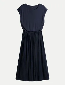 Plissiertes Midikleid Wabella Blau 36 - Opus - FashionsVida