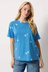 Cotton T-Shirt - Light Blue - Size: 16