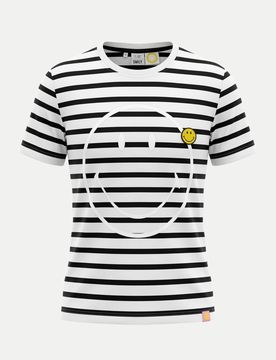 The Shirt Project T-Shirt Smiley Gestreift Weiß L