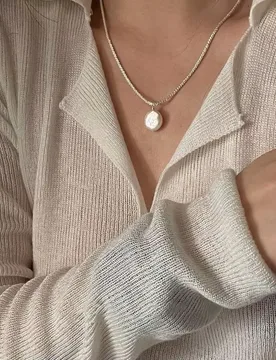 Dainashi 10-11mm Baroque Button Shape Freshwater Pearl Pendant Necklaces for Women Collarbone Chain Pearl Pendant Jewelry Gift - Aliexpress - FashionsVida