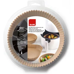 Set 50 moldes redondos de papel para freidora de aire