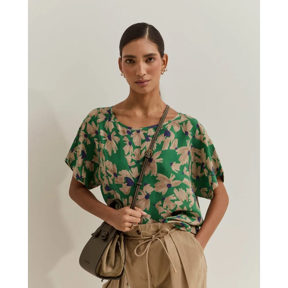 Blusa floral de mujer de lyocell - Lion of Porches - FashionsVida