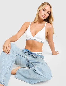 Icon Cotton Triangel Bralette Damen - Damen, Weiss - female - Size: M - Calvin Klein Underwear - FashionsVida