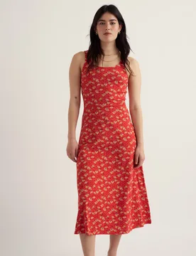 Cotton Rich Floral Midi Skater Dress Red Mix female - Seasalt cornwall - FashionsVida