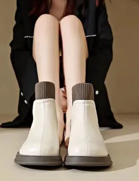Booties Elegant with Medium Heels Leather Off-white Work Female Short Shoes Fur Chic Boot Hot Autumn Y2k Pu Women's Ankle Boots - Aliexpress - FashionsVida