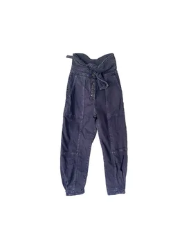 Dark denim Briar paperbag waist jeans - Ulla Johnson - FashionsVida