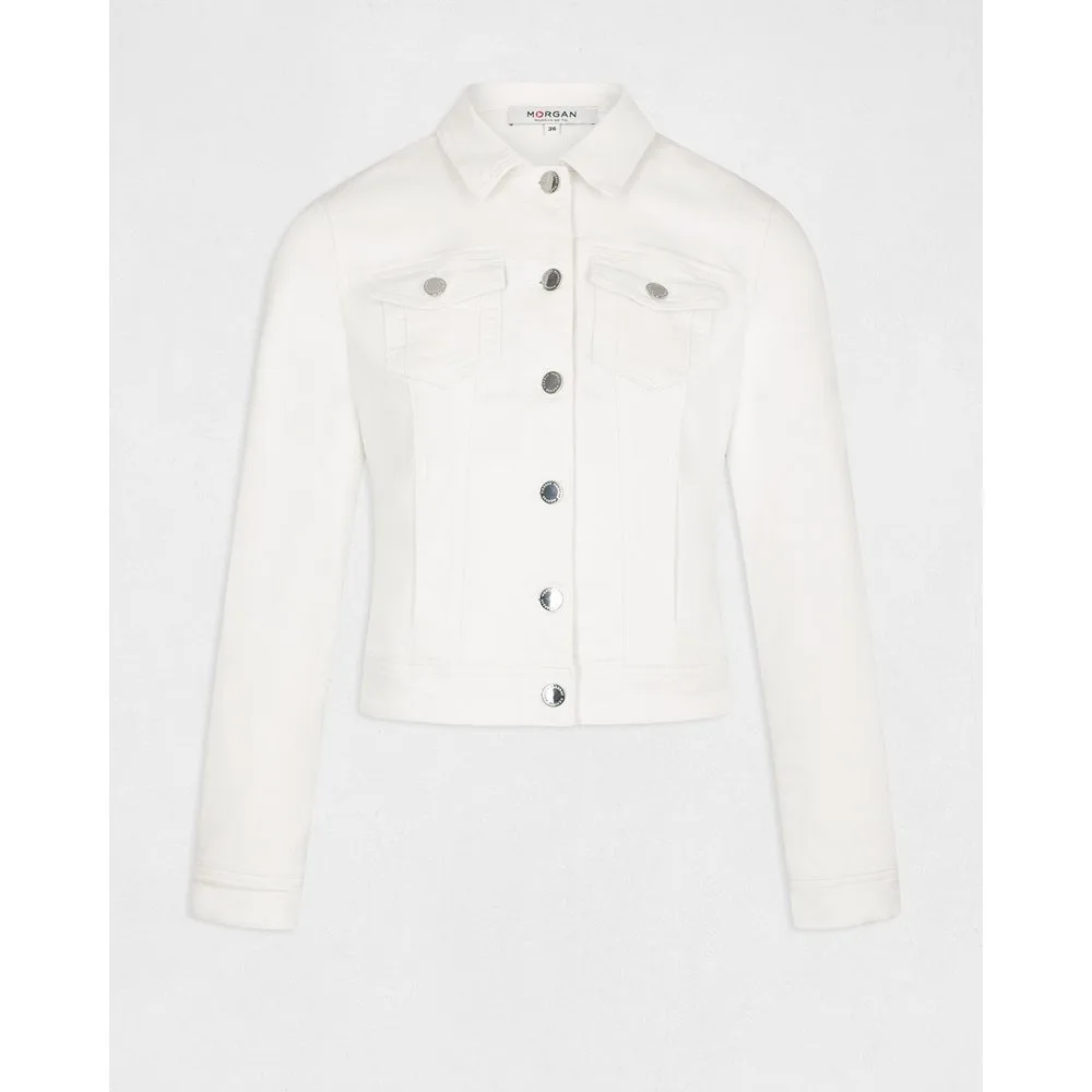 Cazadora vaquera de mujer recta abotonada - Morgan - FashionsVida