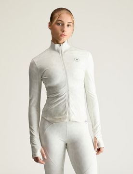 Training Midlayer Printed Jacket by Stella McCartney L Beige / Orbit Grey