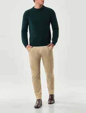 Maglia girocollo verde bosco in lana sulla finezza 7 - My Stuff - FashionsVida