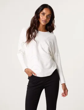 Rhinestone Jumper - S/M / IVORY - female - Blue Vanilla - FashionsVida