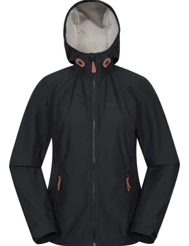 Women's 'Iona' Water Resistant Lightweight Multi Pocket Softshell Hood Jacket in Black Size: 10 - Black - Size: 10 - Mountain Warehouse - FashionsVida