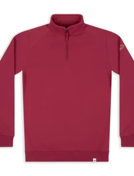 Women's Erin Quarter Zip Sweatshirt - Beaujolais - Silverstick - FashionsVida