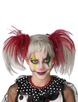 Halloween-Perücke für Kinder Clown weiss-rot - KARNEVAL-MEGASTORE - FashionsVida