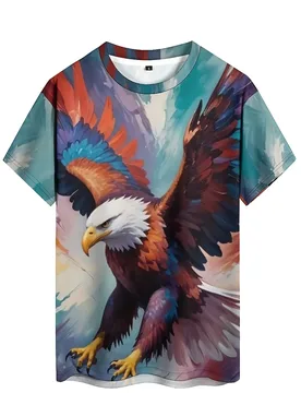 Harajuku style men's 3D printed short sleeved T-shirt with creative gradient loose fit, fun cartoon pattern, essential for parti - Aliexpress - FashionsVida