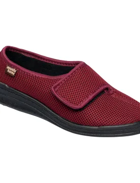Hausschuh mit Klettverschluss "Komfort" rot 42 Damen - Manitu - FashionsVida
