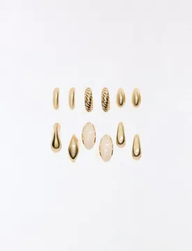 Lot De Boucles D’oreilles Créoles Or - Bershka - FashionsVida