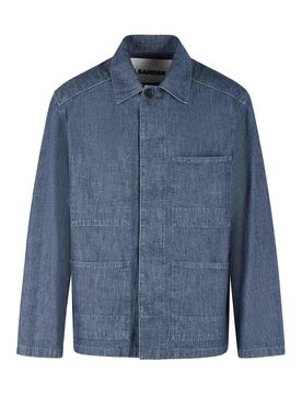 Jil Sander Giacca in cotone blu