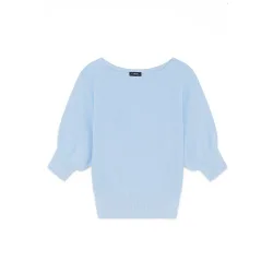 Jersey de mujer con escote barco y manga francesa