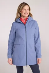 April Extreme Womens Longline Waterproof Jacket - Blue - Blue - Size: 14