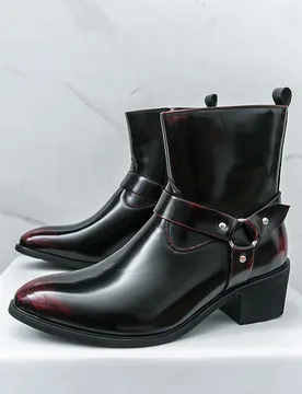 Business Men Chelsea Boots Black Brown Men Mid-heel Side Zipper Casual Comfortable Fashionable Ankle Boots Social Boots Men - Aliexpress - FashionsVida