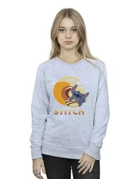 Women's Lilo & Stitch Summer Waves Sweatshirt in Grey Size: Large - Grey - Size: L - Disney - FashionsVida