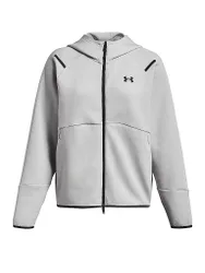 Felpa con cappuccio da donna UA Unstoppable Fleece con zip integrale grigio XS