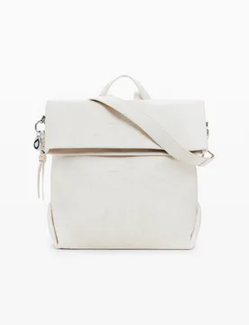 Sac à dos à rabat chromé moyen WHITE U female - Desigual - FashionsVida