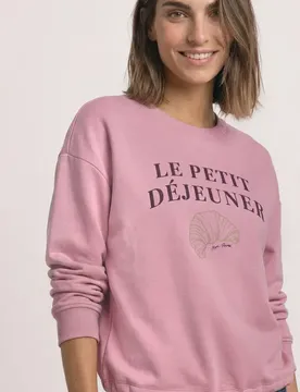 Langarm Sweatshirt mit Wording female Rosa