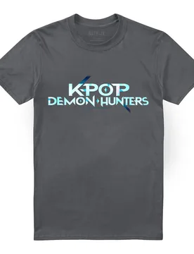 Unisex Adult Logo T-Shirt (Charcoal) - Size Large - K-Pop Demon Hunters - FashionsVida