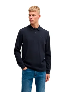 Polo A Maniche Lunghe Petempestolong Dark Blue M - BOSS - FashionsVida