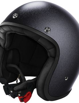 Casco Moto Custom Jet QUARTZ GLITTER Nero Opaco taglia XL